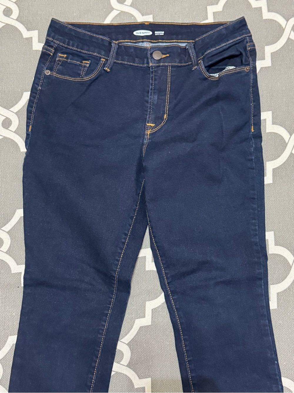 Old Navy Navy Blue Skinny Jeans with Contrast Stitching